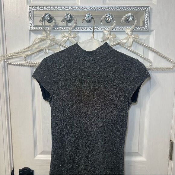 Vintage Em Francais Silver Shimmer Long Dress - Picture 2 of 10